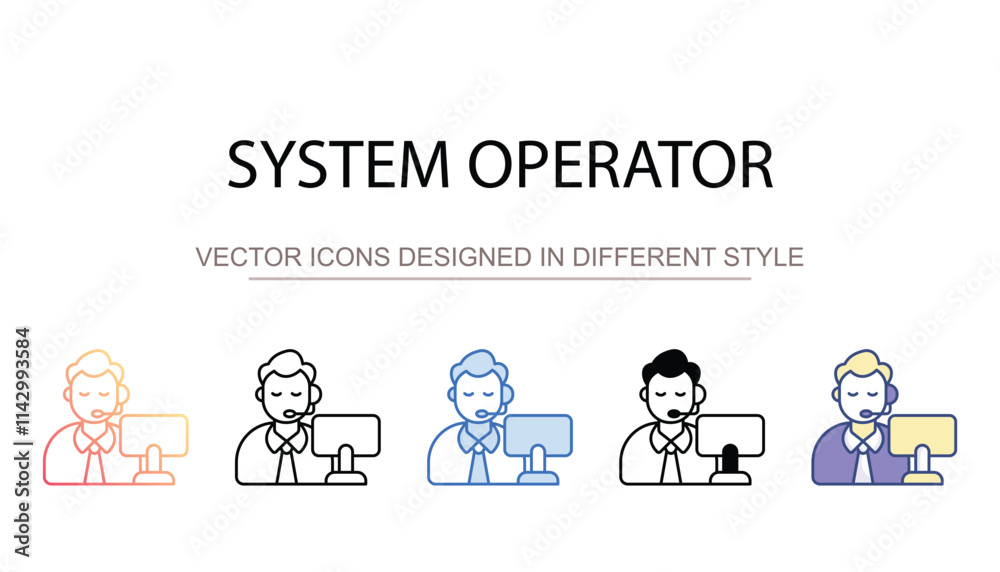 System Operator icon design with white background stock illustration System Operator icon design with white background stock illustration