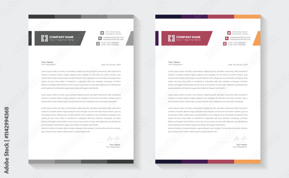Clean corporate letterhead template design, Modern letterheads design template. Modern Creative and Clean business style letterhead bundle of your corporate project. Ready to print, A4 Size. Editable Clean corporate letterhead template design, Modern letterheads design template. Modern Creative and Clean business style letterhead bundle of your corporate project. Ready to print, A4 Size. Editable