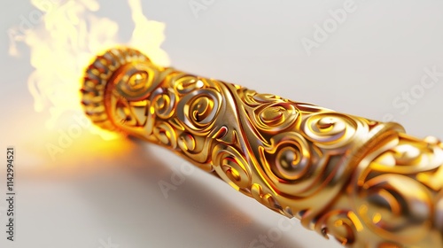 The burning Olympic torch, isolated light background