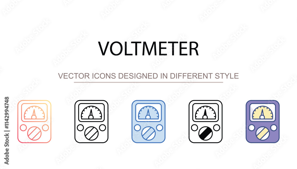 Voltmeter icon design with white background stock illustration Voltmeter icon design with white background stock illustration