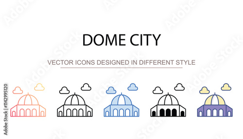 Dome City icon design with white background stock illustration