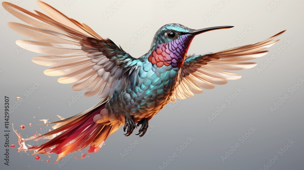 Fototapeta premium hummingbird and flower