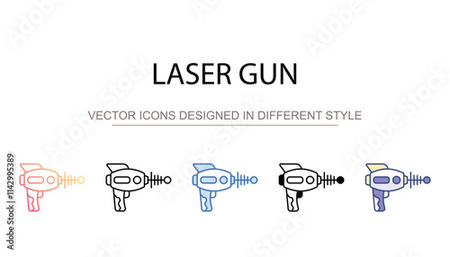 Laser Gun icon design with white background stock illustration
