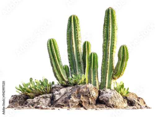 Cactus Species in the Sonoran Desert on Transparent Background