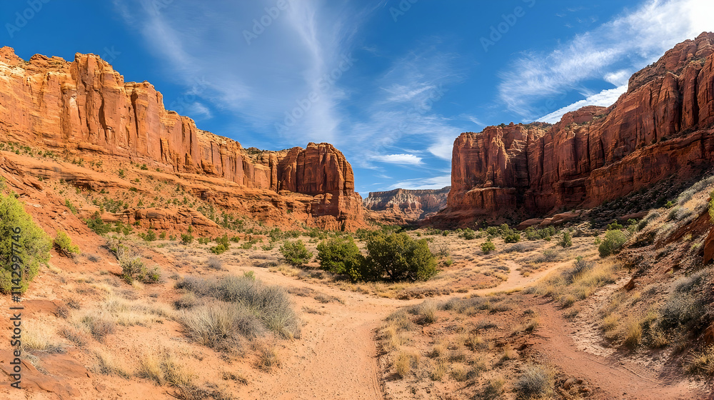 Arizona Canyon Park with red rock formations and scenic trails, breathtaking desert retreat Arizona Canyon Park with red rock formations and scenic trails, breathtaking desert retreat