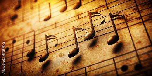 Wallpaper Mural Vintage Eighth Note Music Photography: Retro Musical Notes, Sheet Music, Classic Instruments Torontodigital.ca