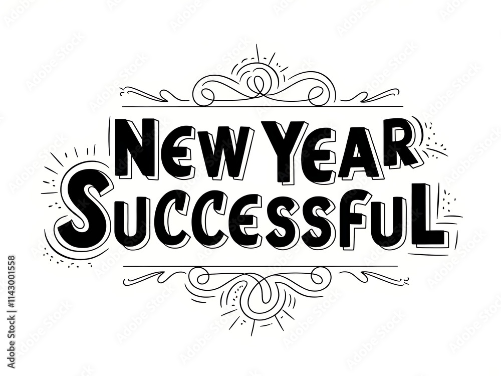 New Year Successful Inspirational Typographic Design New Year Successful Inspirational Typographic Design