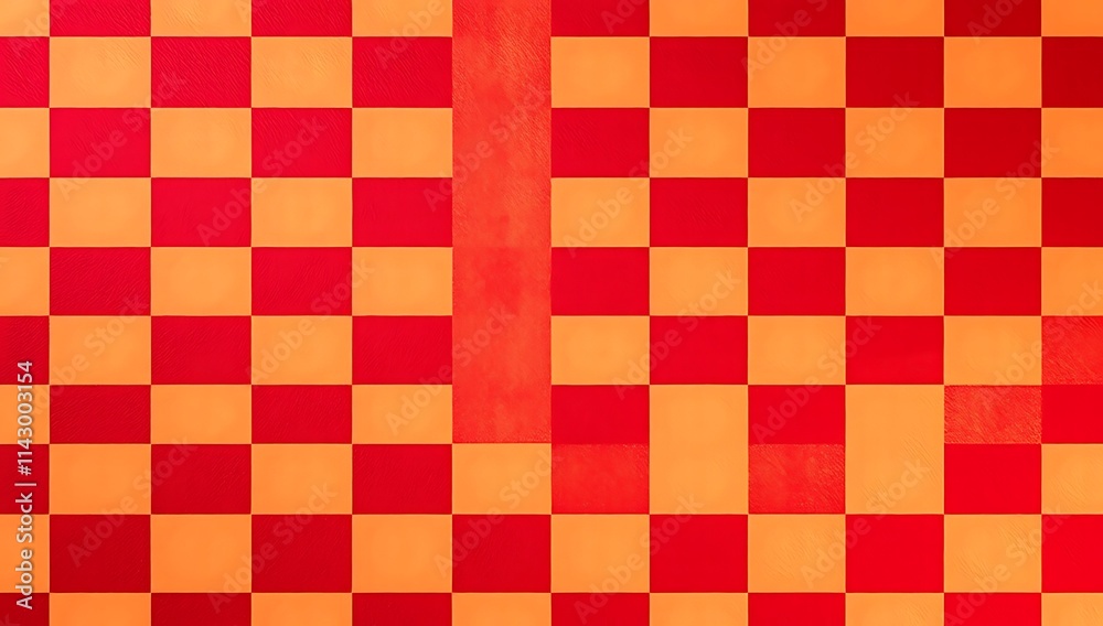 Fototapeta premium Abstract Red and Orange Checkerboard Pattern