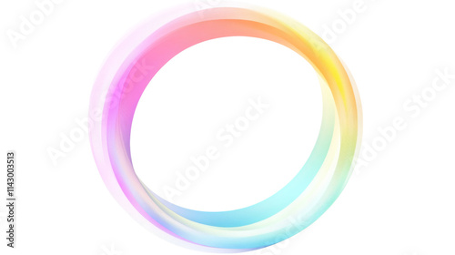 Fluorescent colorful hoop, transparent background