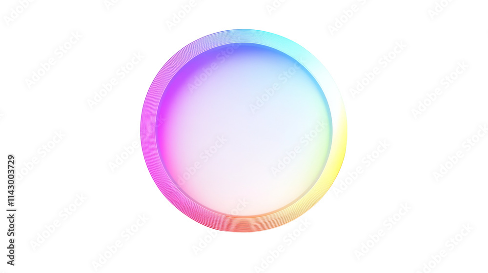 Fototapeta premium Fluorescent colorful hoop, transparent background