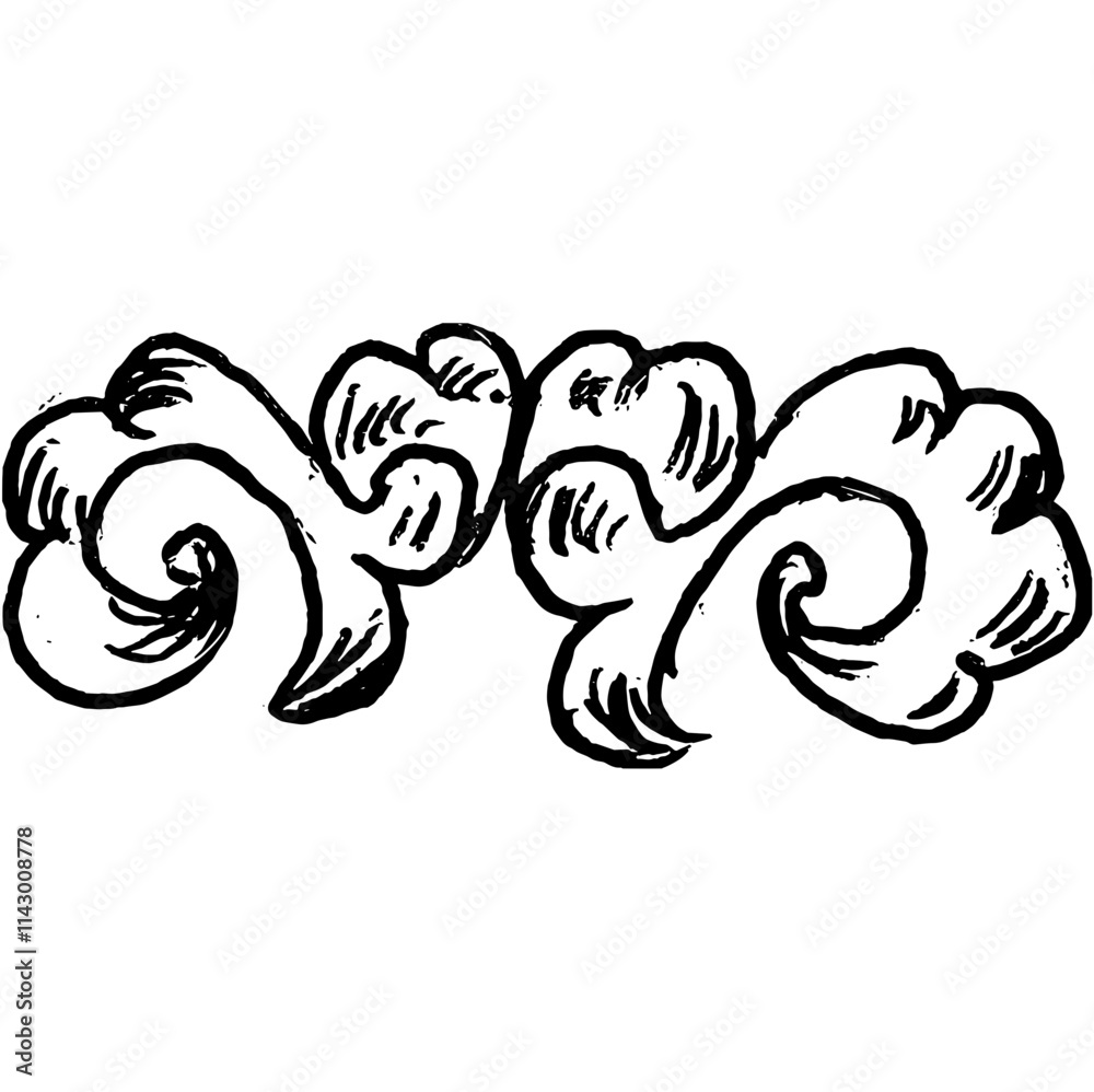 Аntique frame engraving scroll ornament acanthus foliage, swirl decorative design element. Аntique frame engraving scroll ornament acanthus foliage, swirl decorative design element.