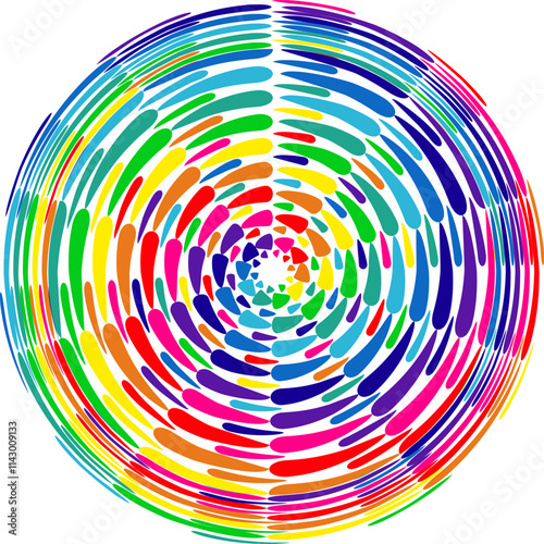 Colorful spiral, swirl, twirl element. Helix, volute and vortex icon, Colorful abstract concentric and radial lines. Spiral, swirl, twirl element
