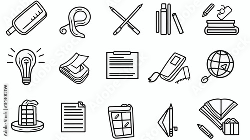 Hand-Drawn Science and Education Vector Icons Collection  Art & Illustration