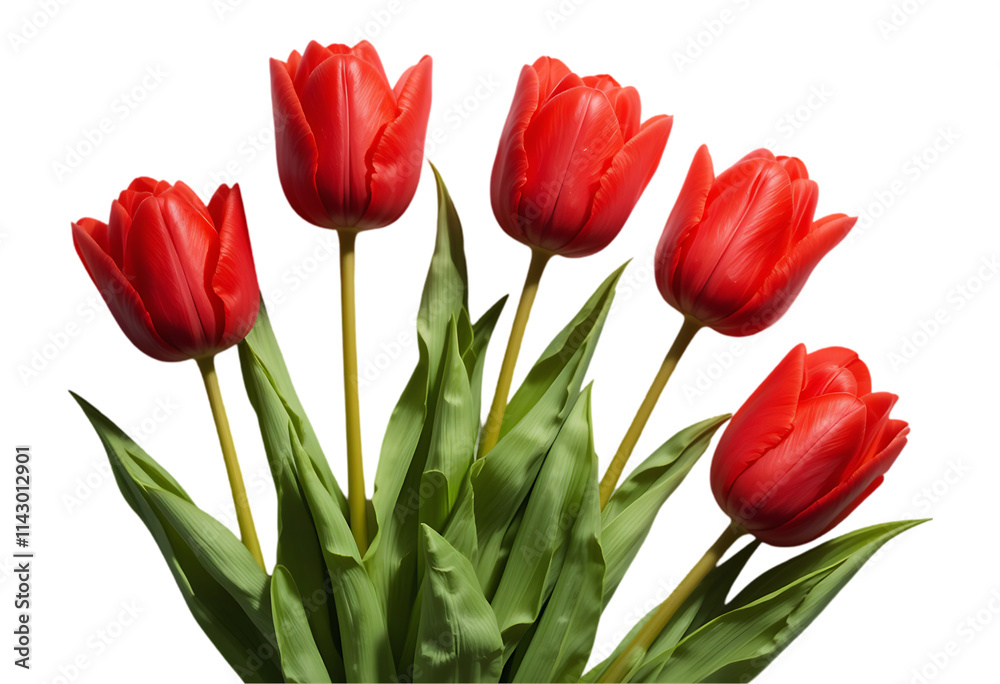 Elegant Classic Red Tulips in Full Bloom Elegant Classic Red Tulips in Full Bloom