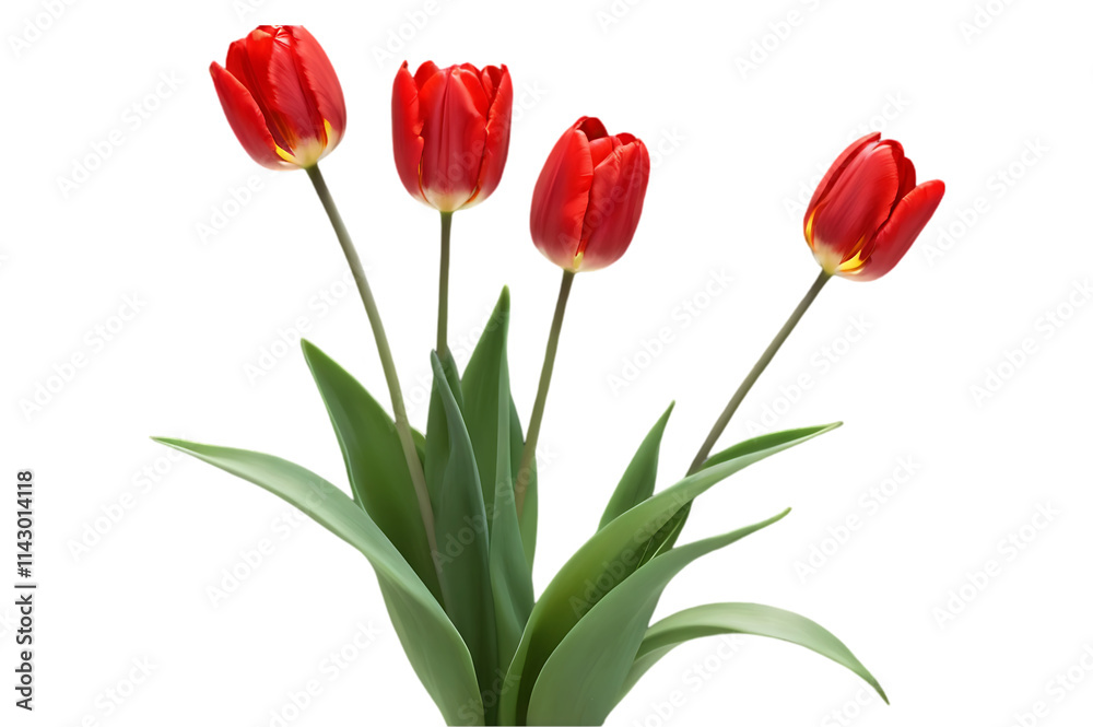 Elegant Classic Red Tulips in Full Bloom Elegant Classic Red Tulips in Full Bloom