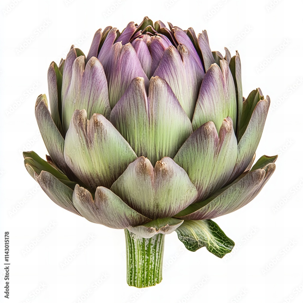 A fresh artichoke isolated on a white background, showcasing its unique texture and vibrant green color. Perfect for food, culinary, and healthy lifestyle-themed content. A fresh artichoke isolated on a white background, showcasing its unique texture and vibrant green color. Perfect for food, culinary, and healthy lifestyle-themed content.