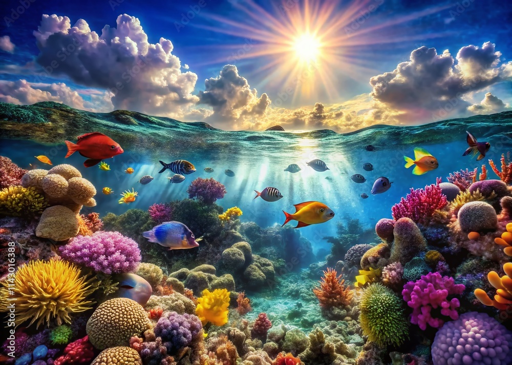 Obraz premium World's Prettiest Fish: Stunning Underwater Landscape Photography - Vibrant Reefs, Colorful Fish, Aquatic Paradise