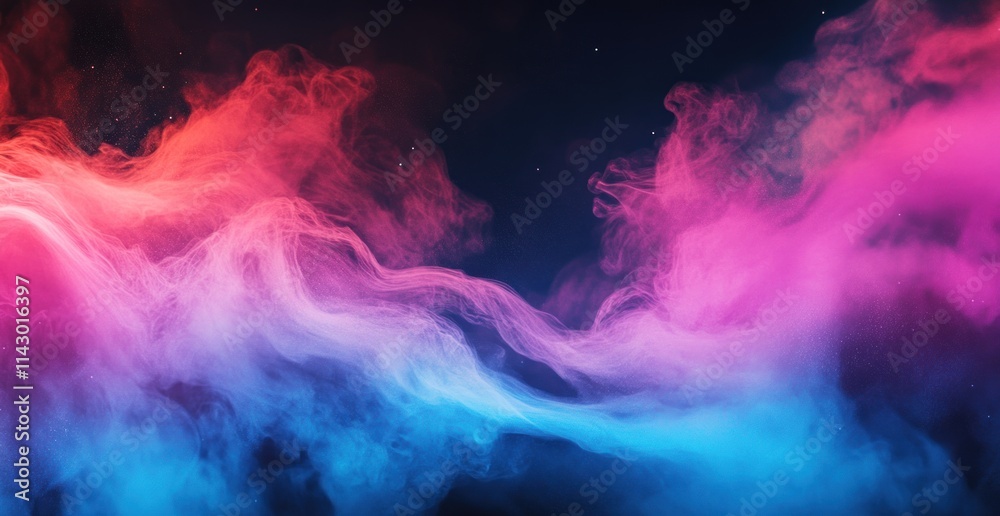 Abstract Nebula: A Symphony of Pink and Blue Cosmic Clouds