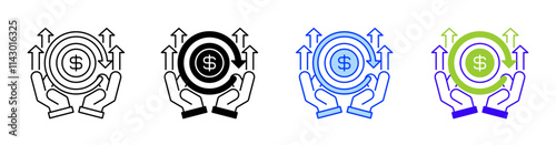 Return on Investment ROI Line Icon. linear style sign for mobile concept and web design. Outline vector icon.