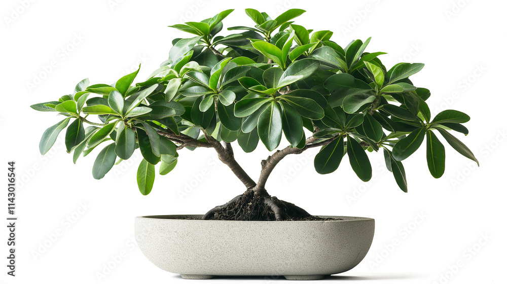 Schefflera plant bonsai leaf isolated on a white background Schefflera plant bonsai leaf isolated on a white background
