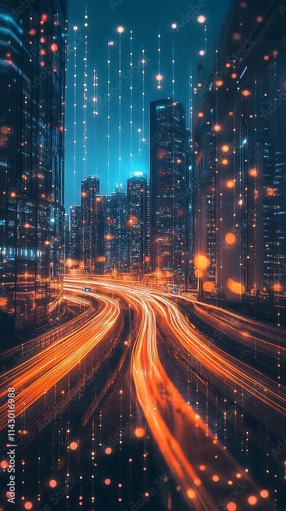 City Lights and Digital Streams: A Nocturnal Metropolis City Lights and Digital Streams: A Nocturnal Metropolis