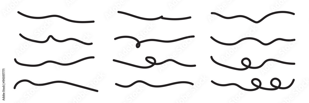 Marker scribble elements collection. Hand drawn strokes, underlines, wave brush marks. Vector set isolated on white background. Marker scribble elements collection. Hand drawn strokes, underlines, wave brush marks. Vector set isolated on white background.