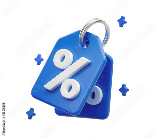 Obraz na płótnie Tag label with percentage discount coupon online shopping icon 3d illustration background
w salonie