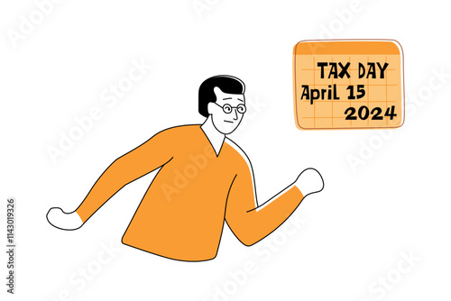 Man Running With Tax Day Sign