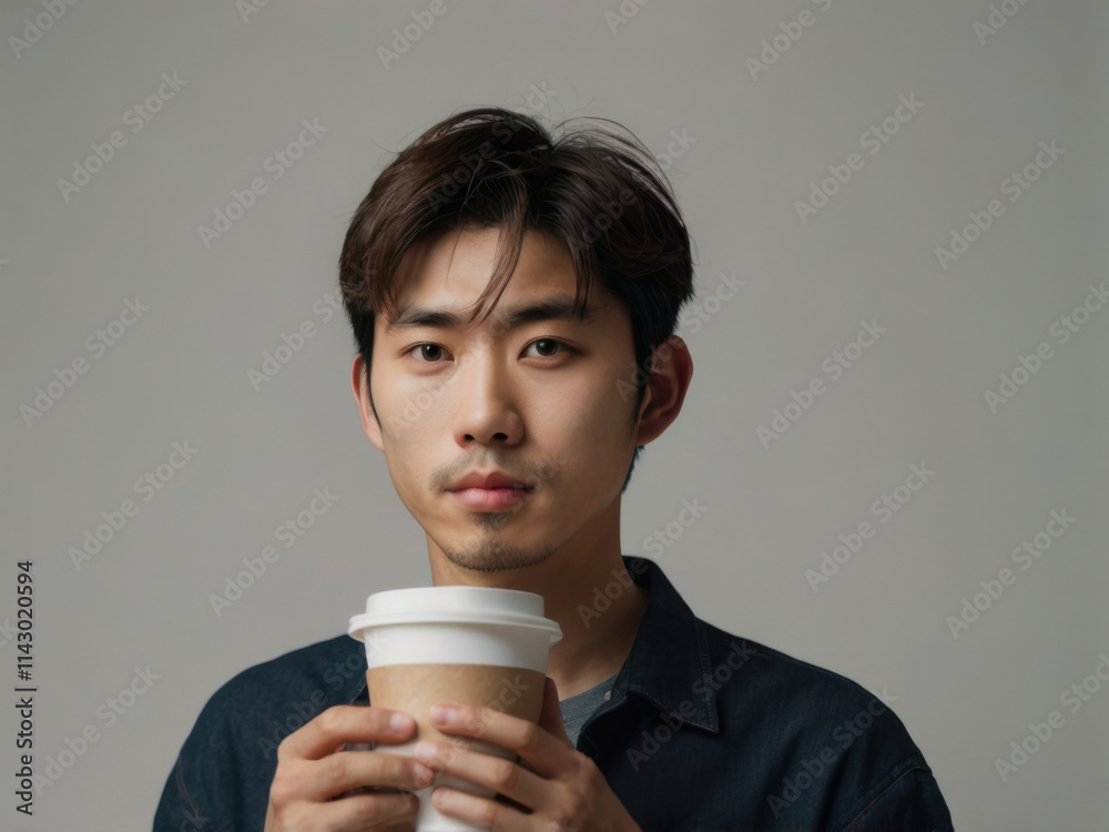 Hombre asiático sosteniendo una taza de café aislada desechable. Asilado sobre fondo de estudio
Hombre asiático sosteniendo una taza de café aislada desechable. Asilado sobre fondo de estudio