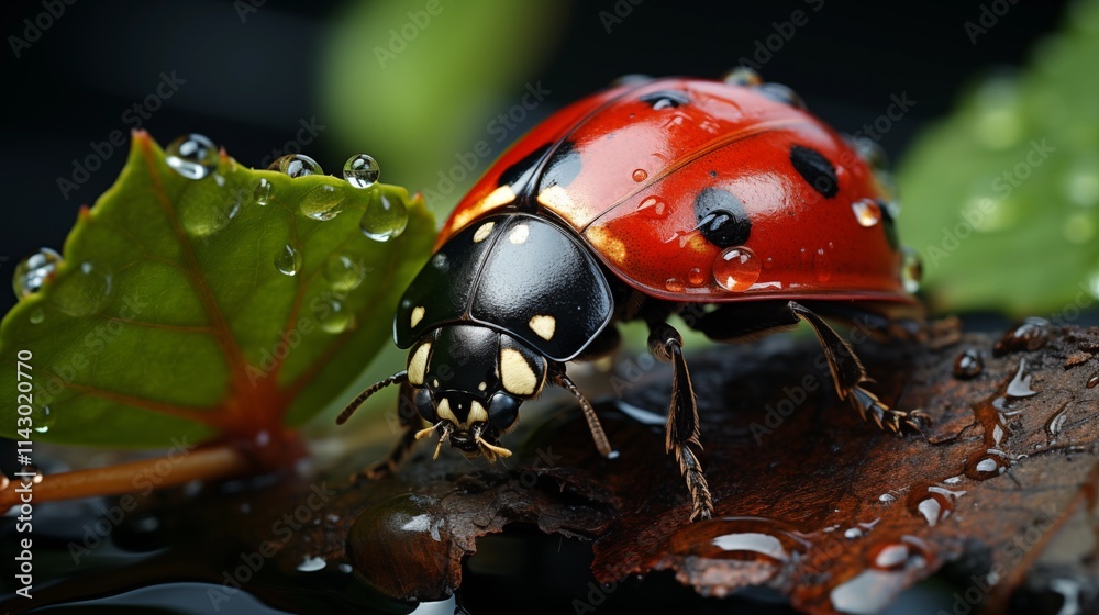 Obraz premium ladybug on a leaf
