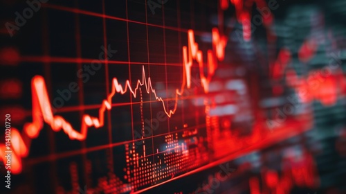 Markets Down. Business Crisis: Stock Market Crashed, Economy Stagnation Chart