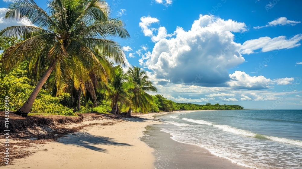 serene tropical beach with palm trees and crystal-clear waters, vibrant tropical paradise with golden sands and turquoise waves, relaxing getaway on a picturesque tropical beach serene tropical beach with palm trees and crystal-clear waters, vibrant tropical paradise with golden sands and turquoise waves, relaxing getaway on a picturesque tropical beach