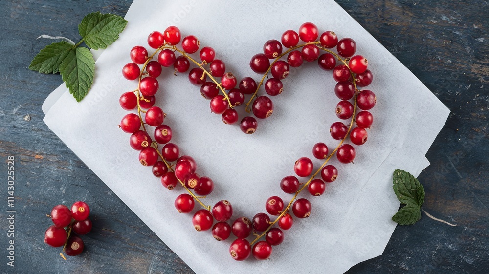 Obraz premium Creative Currants Heart Design on White Background