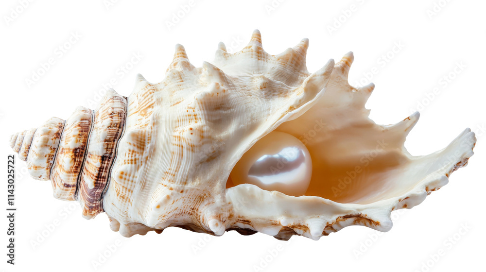 Seashell with a pearl, transparent background Seashell with a pearl, transparent background