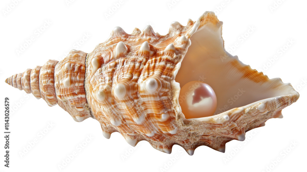 Seashell with a pearl, transparent background Seashell with a pearl, transparent background
