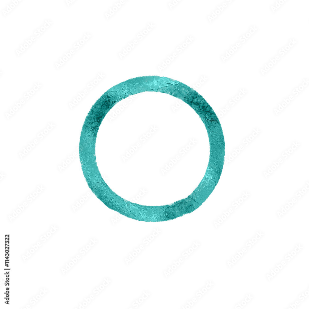 Metallic green round flat frame. Circle drawn with metallized paint Metallic green round flat frame. Circle drawn with metallized paint