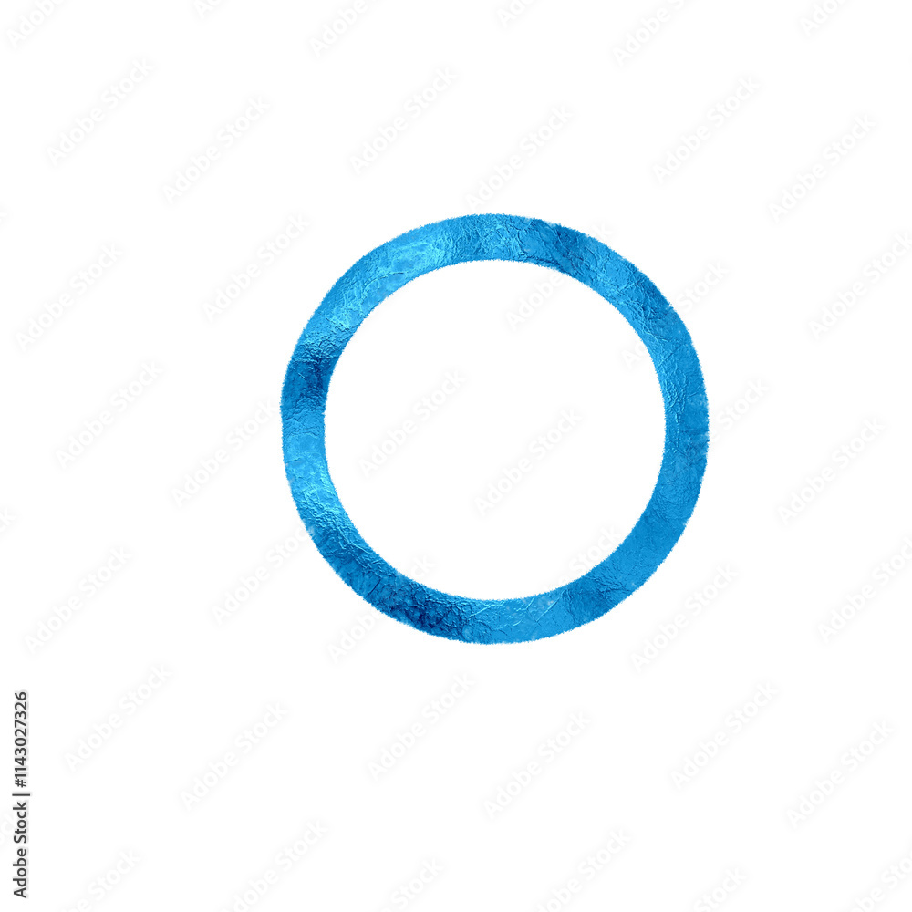 Metallic blue round flat frame. Circle drawn with metallized paint Metallic blue round flat frame. Circle drawn with metallized paint