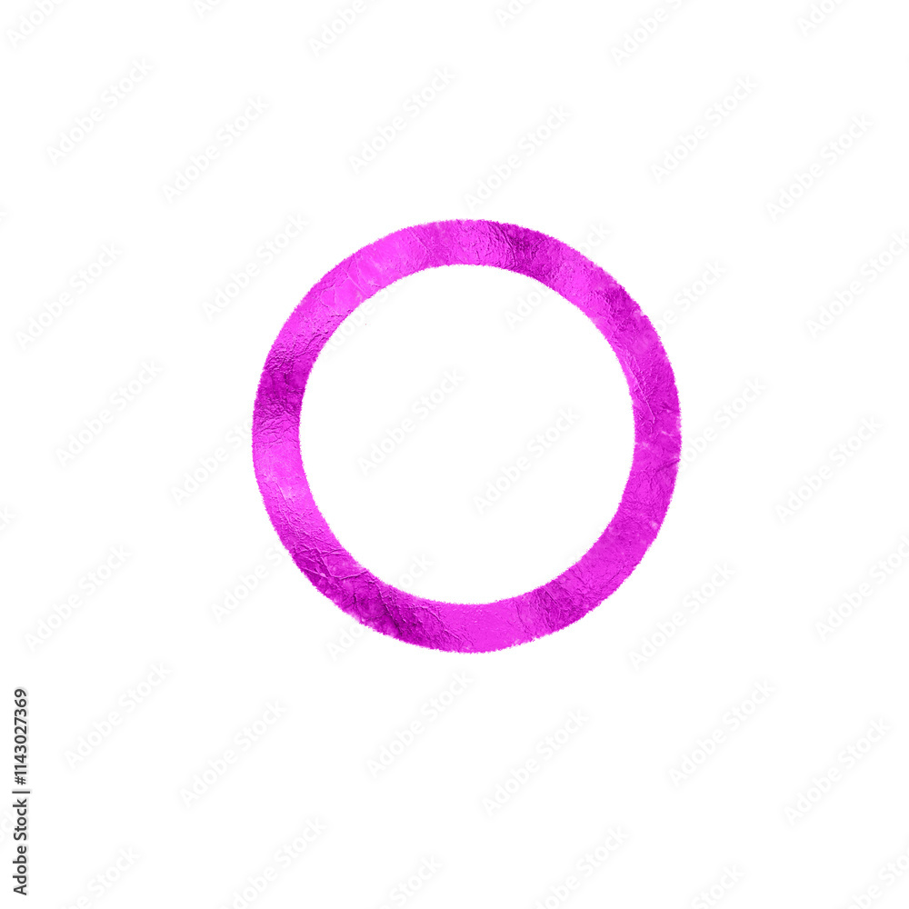 Metallic pink round flat frame. Circle drawn with metallized paint Metallic pink round flat frame. Circle drawn with metallized paint