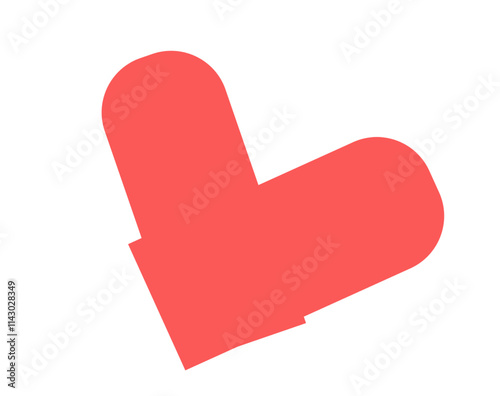 red heart, simple, flat shape for card design, print