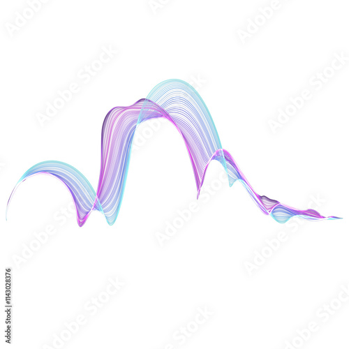 Abstract figure, smooth lines, color gradient. When superimposed on a dark background it acquires a soft neon glow. photo