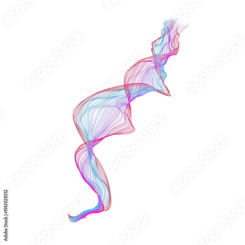 Abstract figure, smooth lines, color gradient. When superimposed on a dark background it acquires a soft neon glow. photo