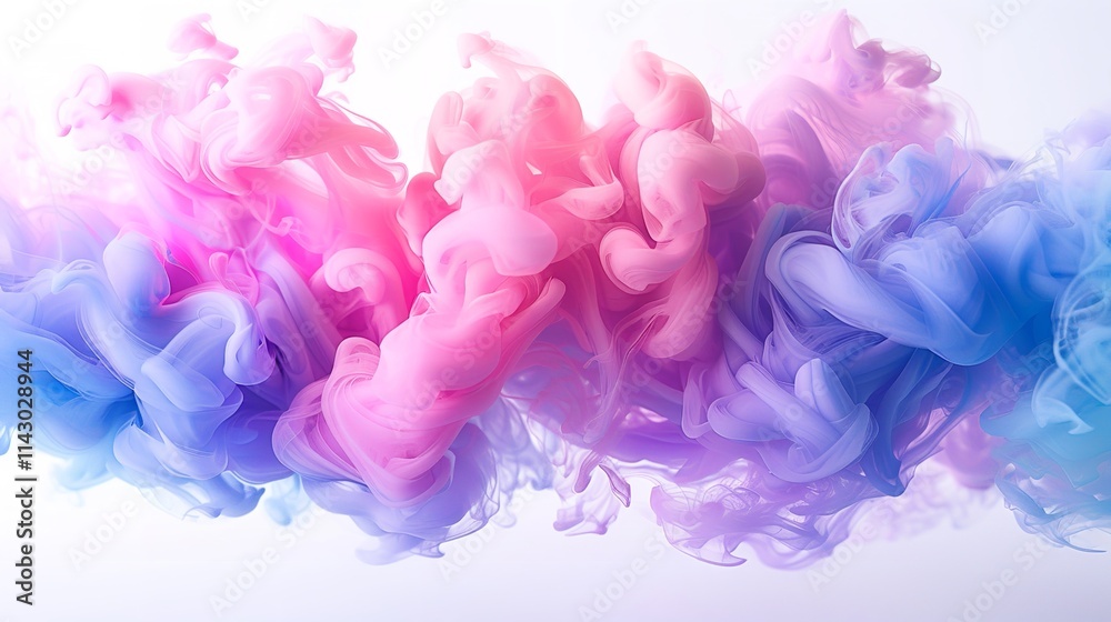 Wallpaper Pink and blue acrylic paint mixing in water creating abstract shapes and figures Wallpaper Pink and blue acrylic paint mixing in water creating abstract shapes and figures