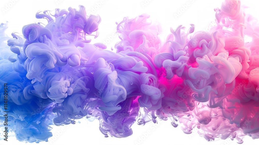 Wallpaper Pink and blue acrylic paint mixing in water creating abstract shapes and figures Wallpaper Pink and blue acrylic paint mixing in water creating abstract shapes and figures
