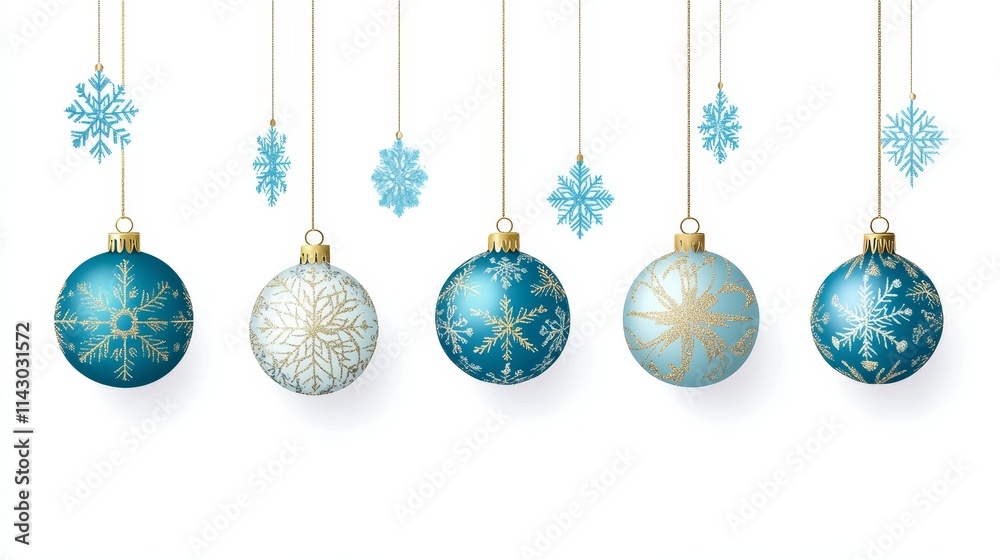 Merry Christmas greeting vector design. Christmas balls hanging with gold, shiny and glossy elements in snowflakes pattern elegant background. Vector illustration holiday season card design. Merry Christmas greeting vector design. Christmas balls hanging with gold, shiny and glossy elements in snowflakes pattern elegant background. Vector illustration holiday season card design.