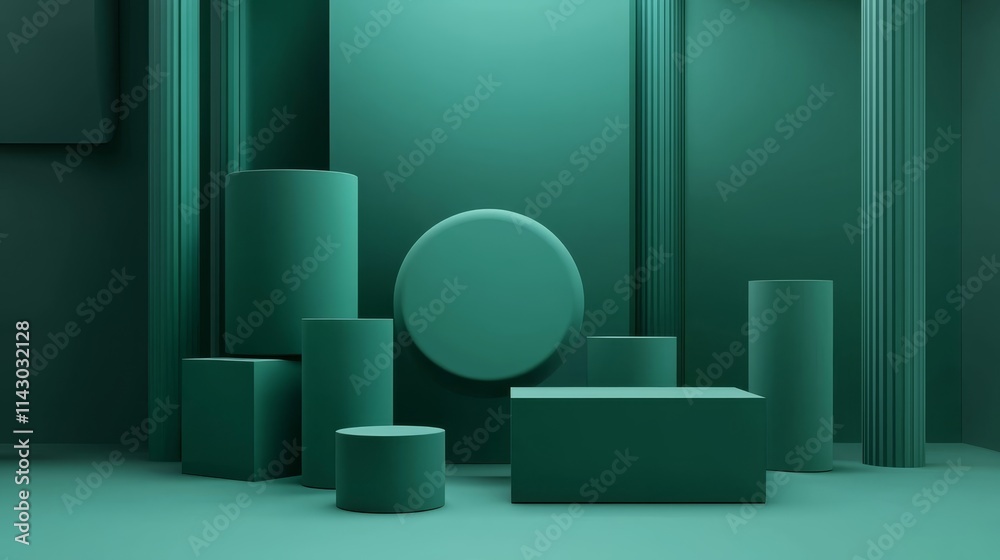A group of green objects sitting on top of a table A group of green objects sitting on top of a table