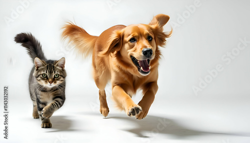 Playful Cat and Dog Enjoying a Fun Moment Together