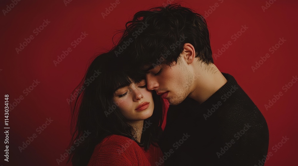 A man and a woman are looking at each other A man and a woman are looking at each other