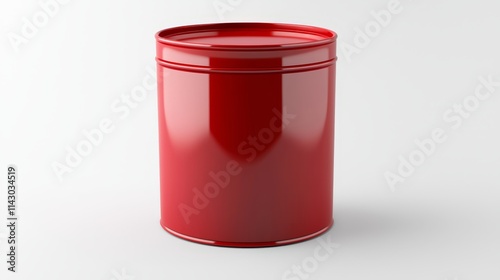 A red tin can on a white background