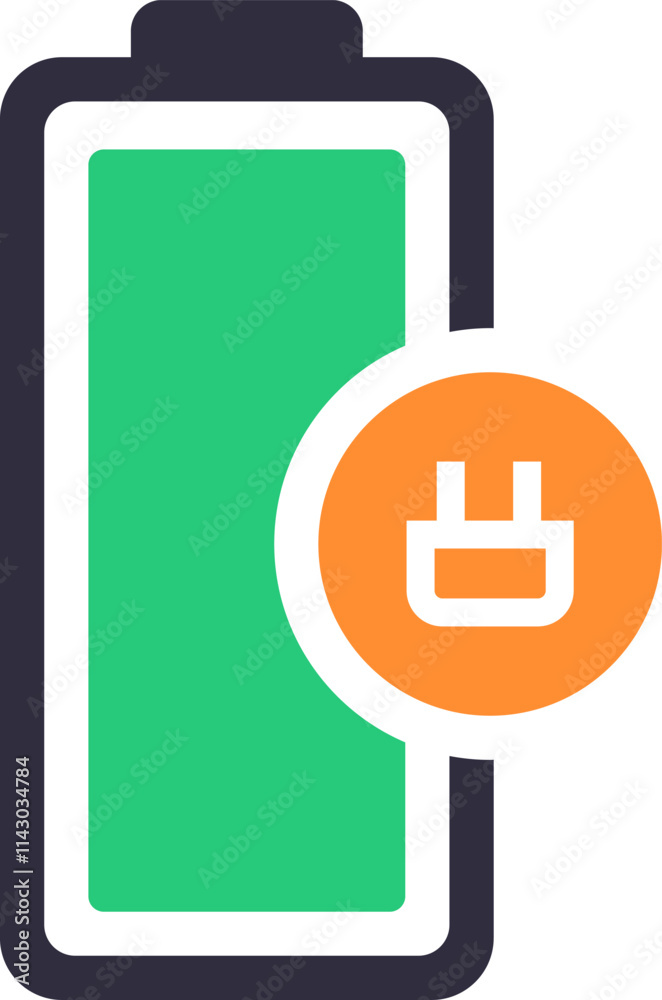 Green battery icon charging, featuring a plug symbol and energy status indicator, representing sustainable power and an efficient charging process for various electronic devices Green battery icon charging, featuring a plug symbol and energy status indicator, representing sustainable power and an efficient charging process for various electronic devices
