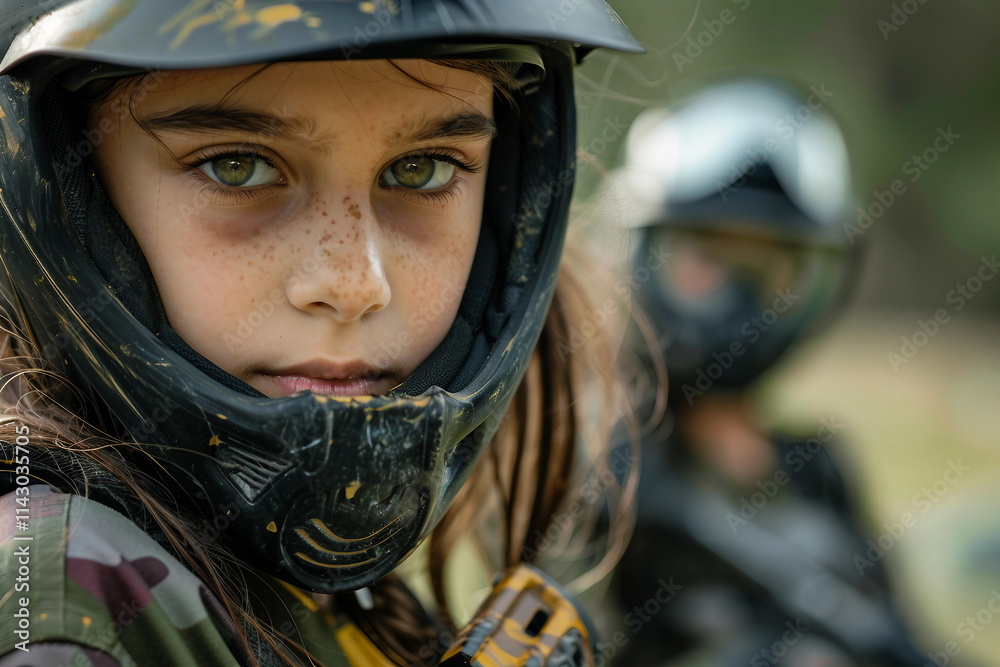 Dynamic paintball player in action with vibrant splashes of color - Generative AI artwork